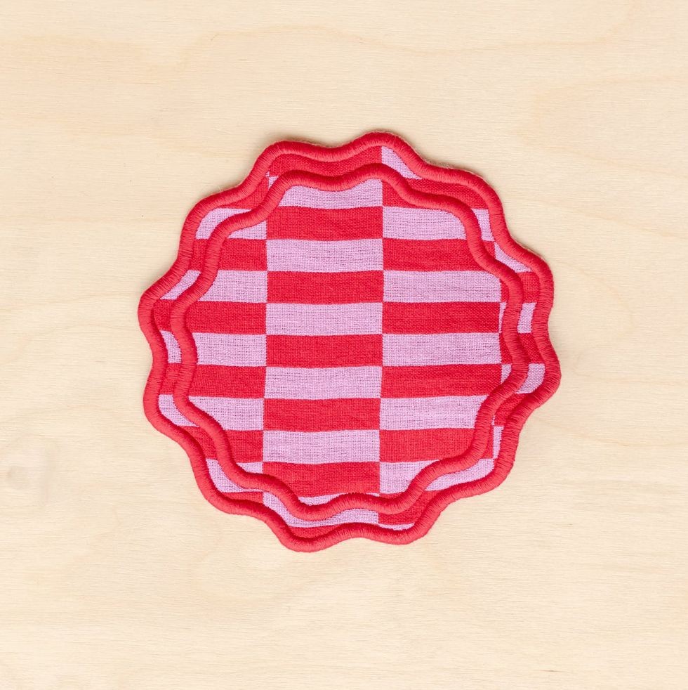 Substante din bumbac in tabla de sah roz TBCo