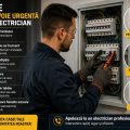 Electrician care verifică tabloul electric și semnele unei probleme la instalația electrică